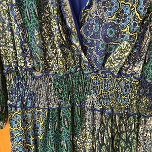 Long sleeve blue midi spring /fall dress